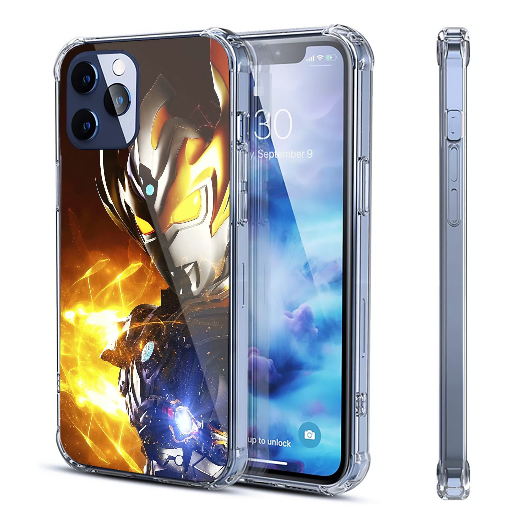 （画像用） ウルトラマン Ultraman 【iPhone 12シリーズ対応】透明スマホケース（クリアソフトケース）